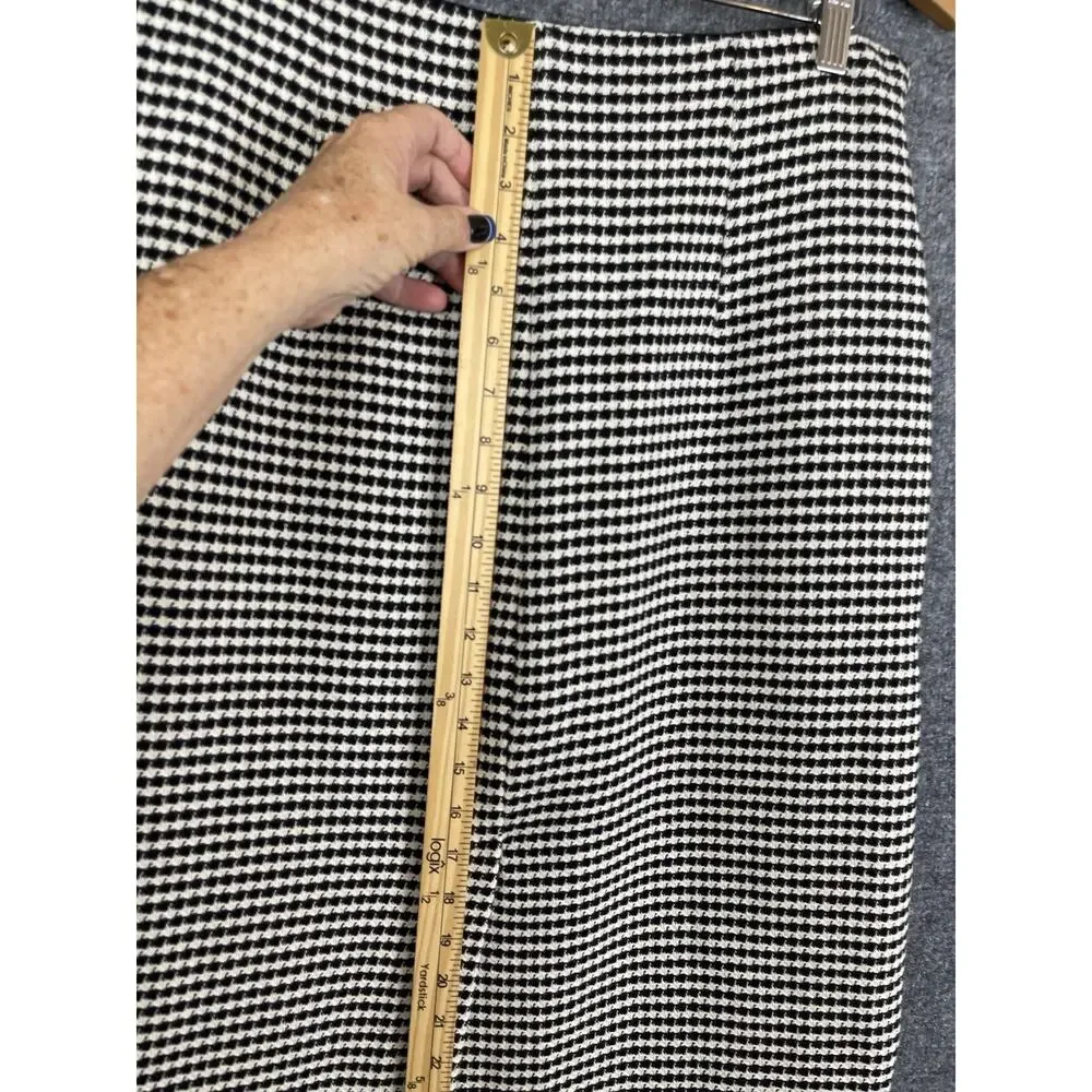 Mongo MNG Skirt‎ Women's Large Houndstooth Black White Long